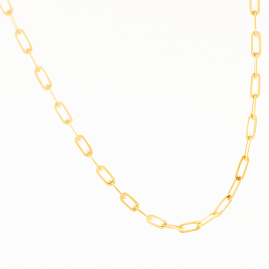 Yellow Gold Paperclip Chain - 2.5mm